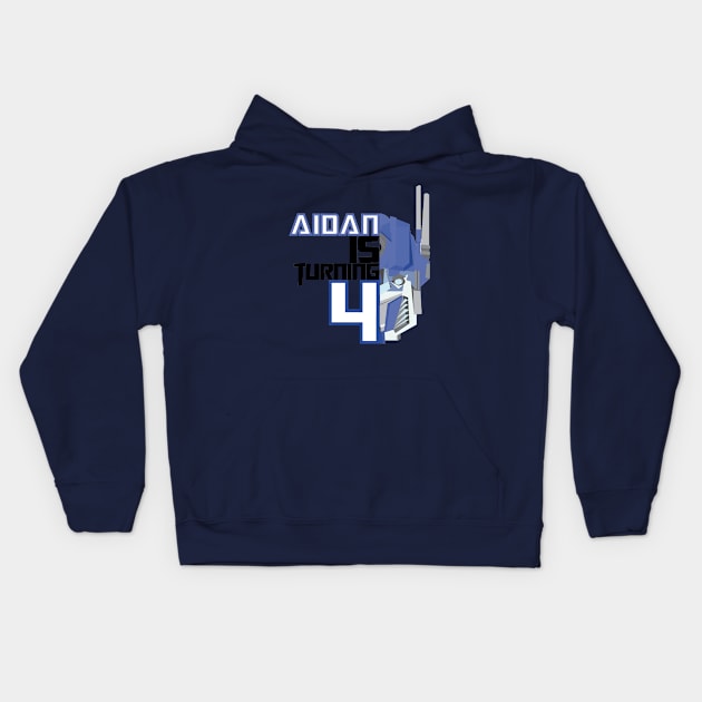 aidan is turning 4 prime Kids Hoodie by Jnyce